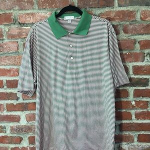 Peter Millar gold shirt pink and green